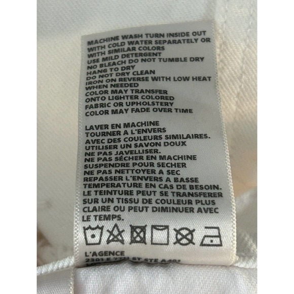 L'AGENCE Women’s Cutoff White Raw Frayed Hem Denim Zoe Short Relaxed New Size 29 - Picture 5 of 11